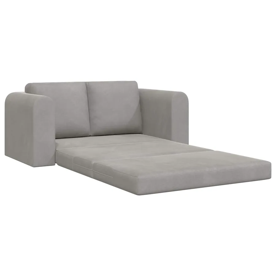 Canapé-Lit Gris clair 148 x 71 x 83 cm Velours - 4