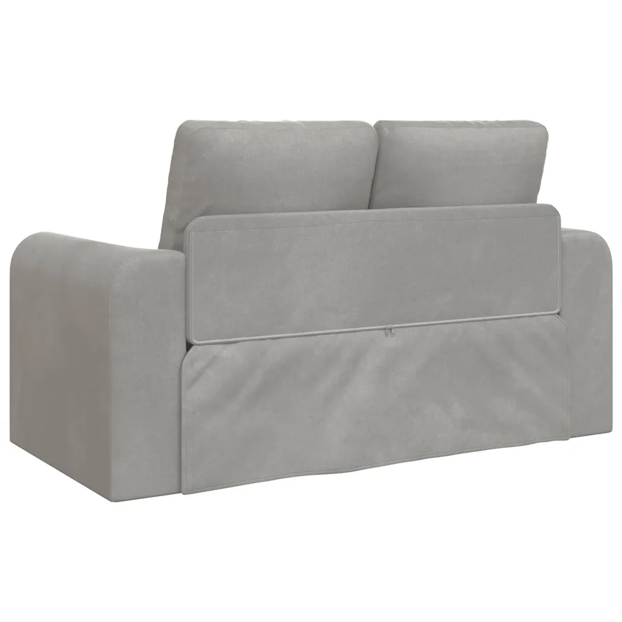 Canapé-Lit Gris clair 148 x 71 x 83 cm Velours - 7