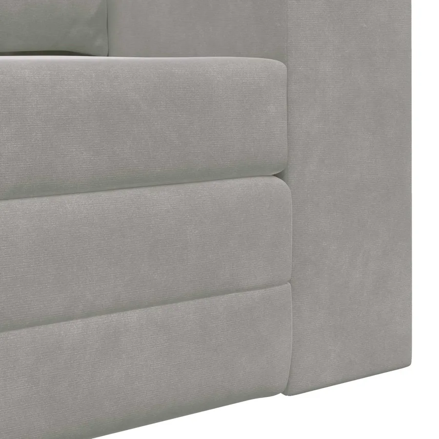 Canapé-Lit Gris clair 148 x 71 x 83 cm Velours - 9