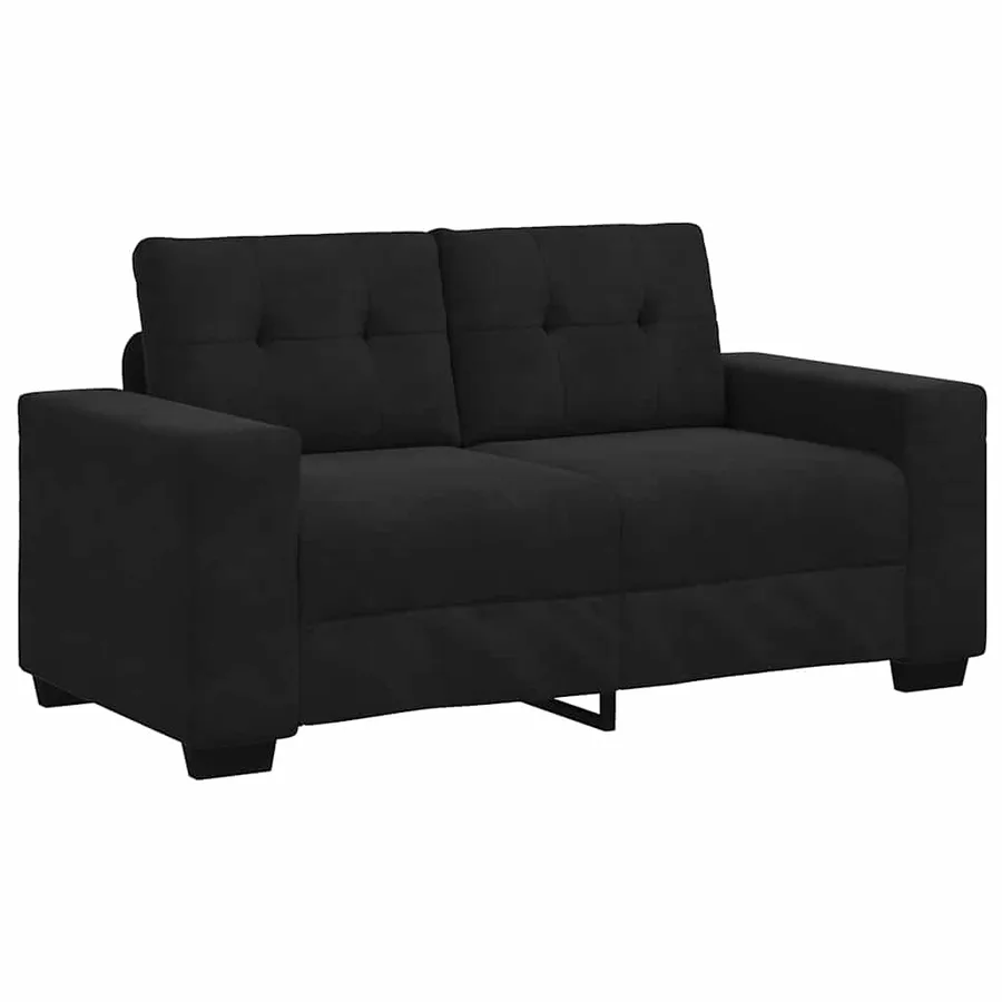 Canapé causeuse noir 160x77x82 cm velours - 2