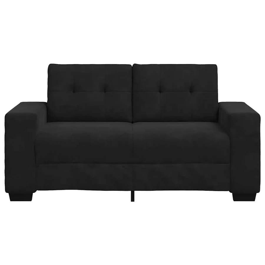 Canapé causeuse noir 160x77x82 cm velours - 4