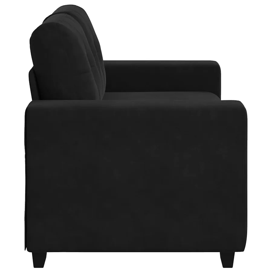 Canapé causeuse noir 160x77x82 cm velours - 5