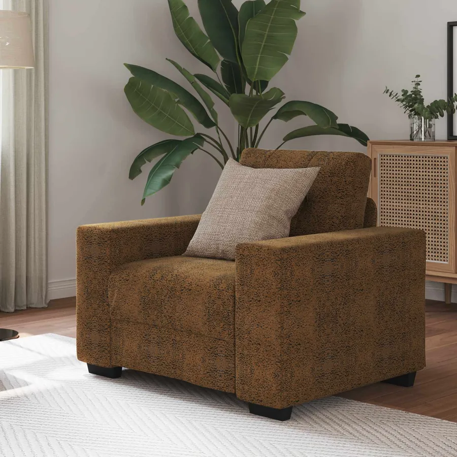 Fauteuil marron 59 cm similicuir