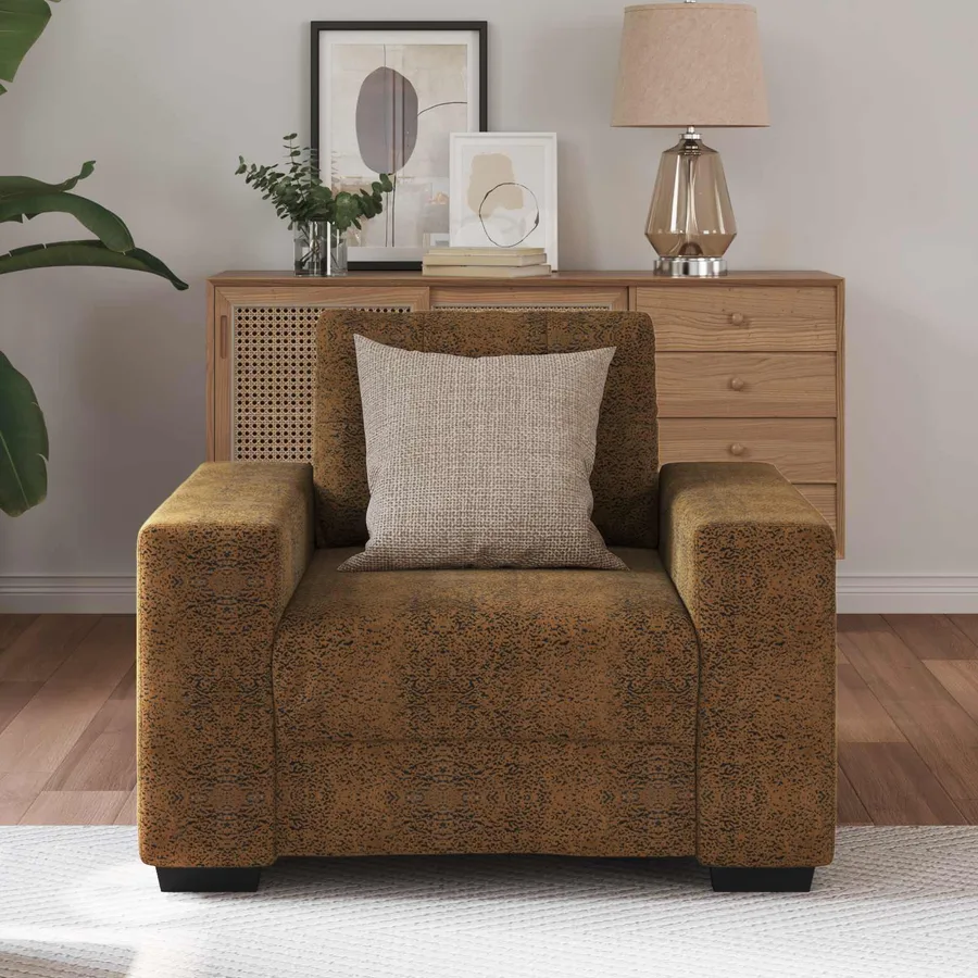 Fauteuil marron 59 cm similicuir - 3