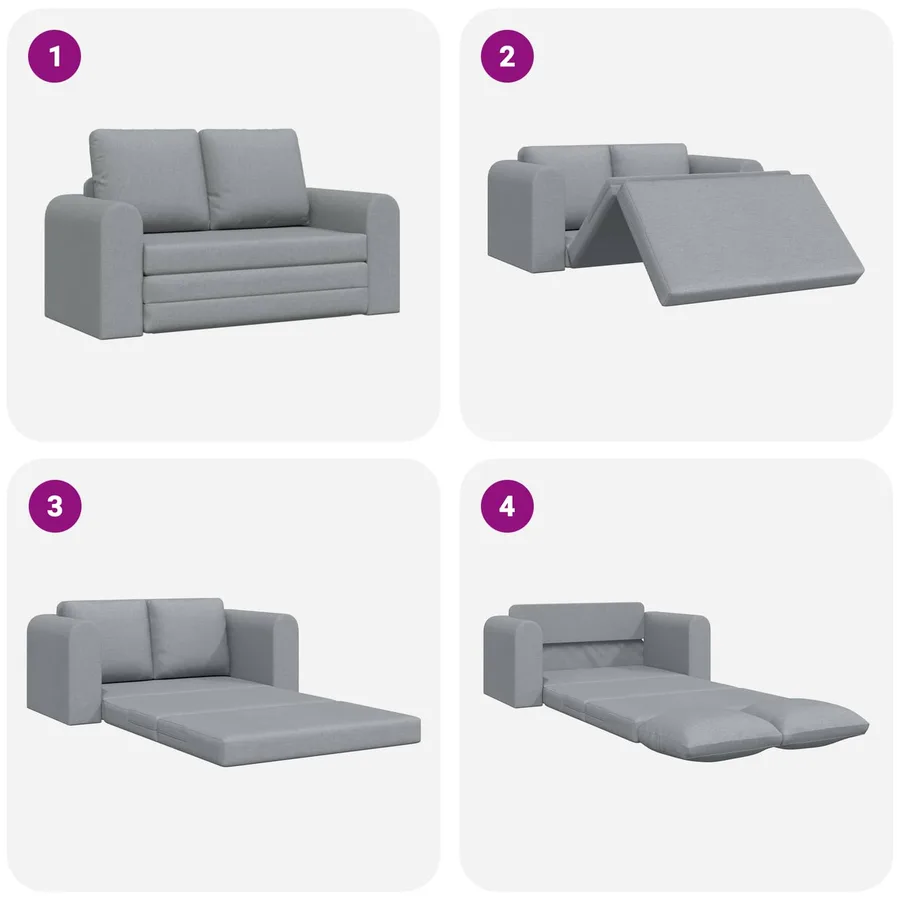 Canapé-Lit 60cm Gris clair tissu - 10
