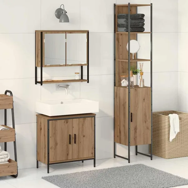 Ensemble de mobilier de salle de bain 3 pc Marron
