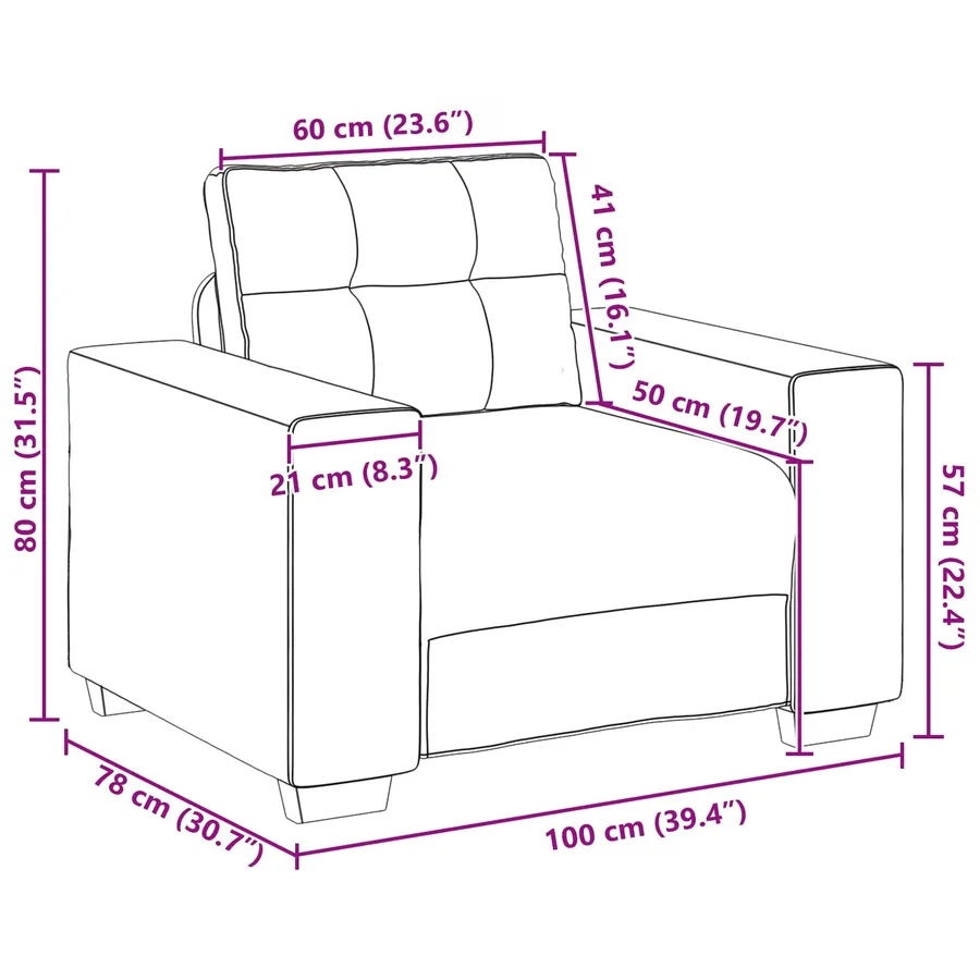 Ensemble de Canapés 3 pcs Jaune 221 x 80 x 80 cm Velours - 12