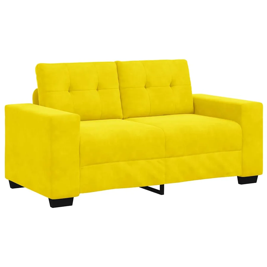 Ensemble de Canapés 3 pcs Jaune 221 x 80 x 80 cm Velours - 5