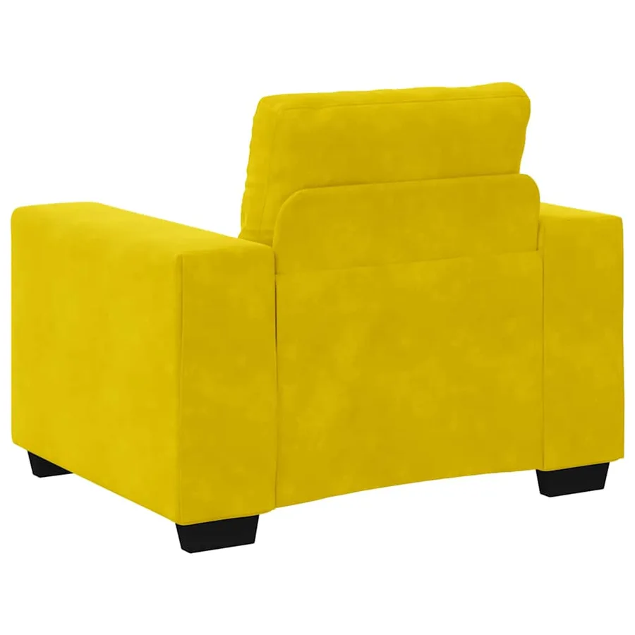 Ensemble de Canapés 3 pcs Jaune 221 x 80 x 80 cm Velours - 7