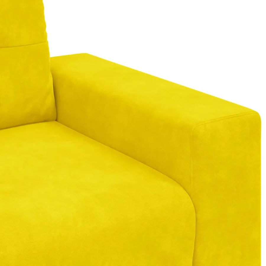 Ensemble de Canapés 3 pcs Jaune 221 x 80 x 80 cm Velours - 8