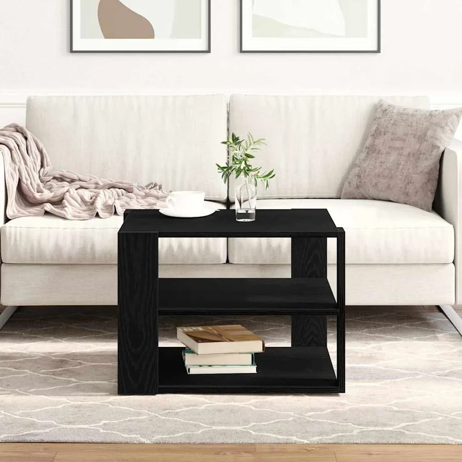 Table basse Chêne Noir 58 x 58 x 40 cm Bois d’ingénierie