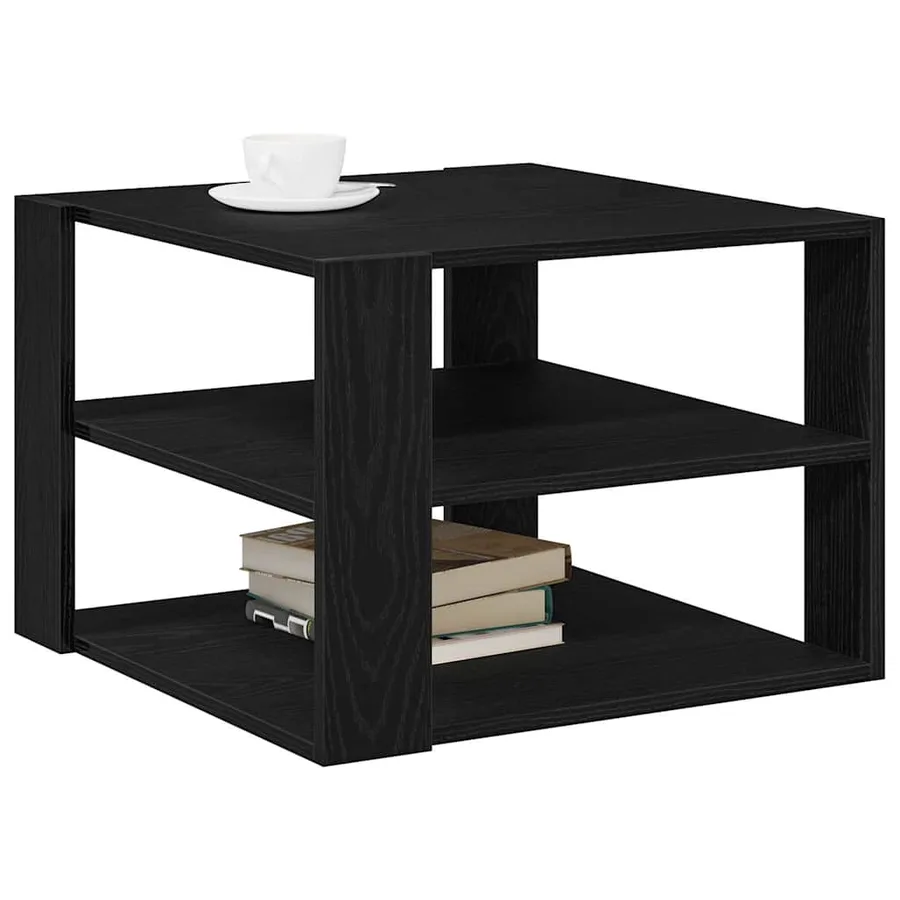 Table basse Chêne Noir 58 x 58 x 40 cm Bois d’ingénierie - 3