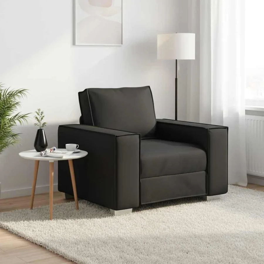 Fauteuil Noir 100 cm Simili cuir