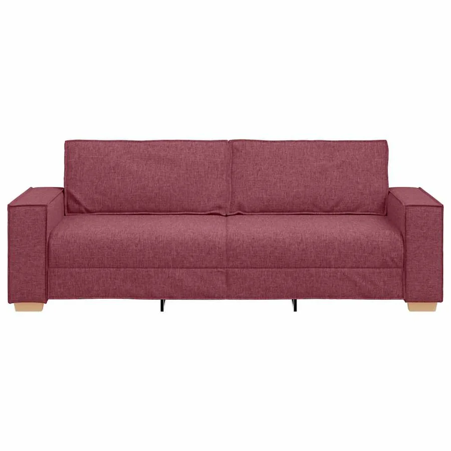 Canapé 3 places Rouge vin 180 cm Tissu - 4