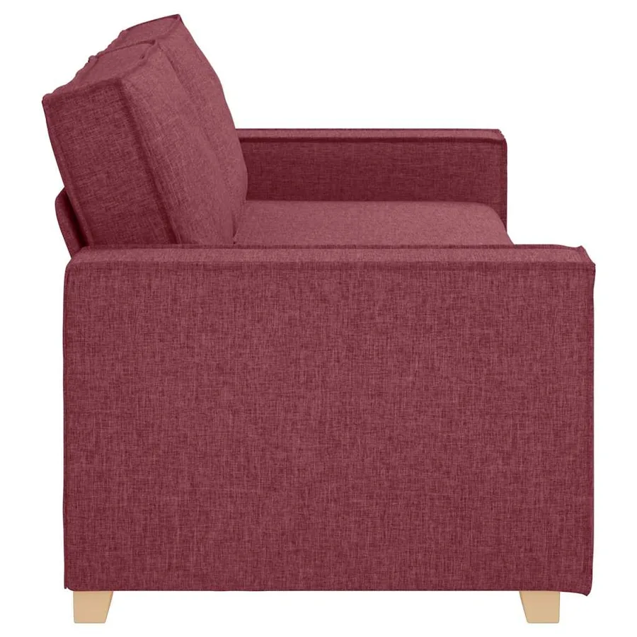 Canapé 3 places Rouge vin 180 cm Tissu - 5
