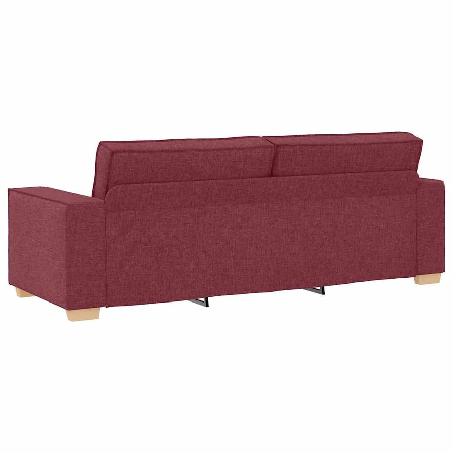 Canapé 3 places Rouge vin 180 cm Tissu - 6