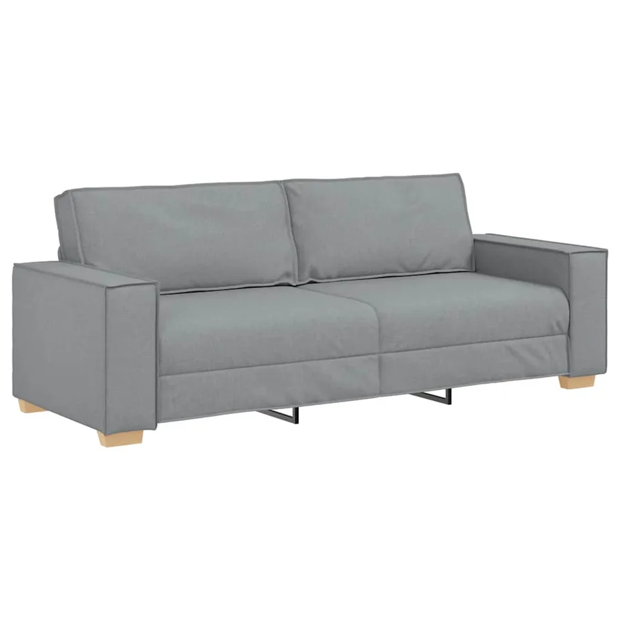 Ensemble de canapé 2 pcs avec coussins en tissu gris clair - 5