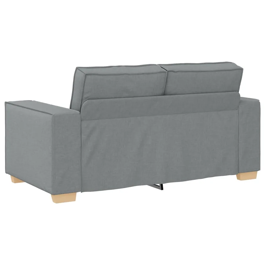 Ensemble de canapé 2 pcs avec coussins en tissu gris clair - 6