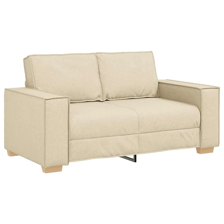 Ensemble de canapé 2 pcs avec coussins en tissu crème - 4