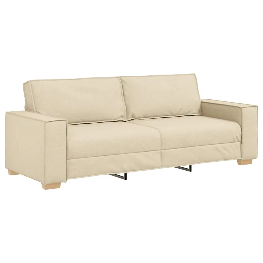 Ensemble de canapé 2 pcs avec coussins en tissu crème - 5