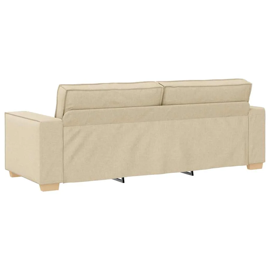 Ensemble de canapé 2 pcs avec coussins en tissu crème - 7