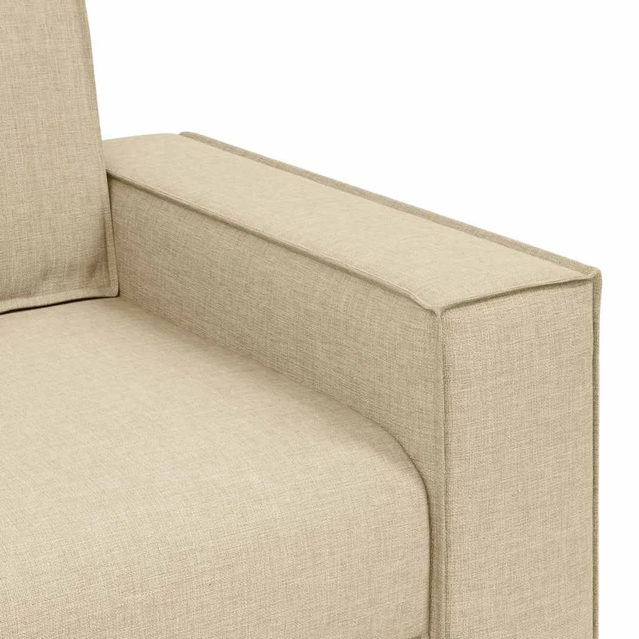 Ensemble de canapé 2 pcs avec coussins en tissu crème - 8