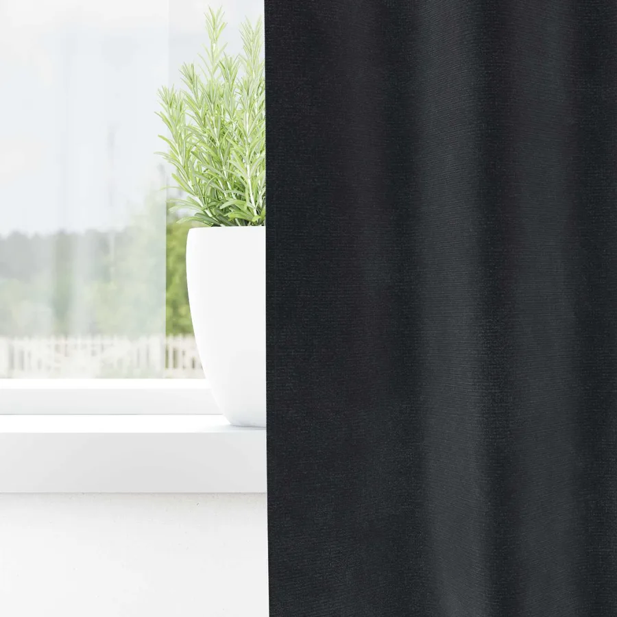 Rideaux occultants 2 pcs Gris foncé 140 x 140 cm Velours - 3