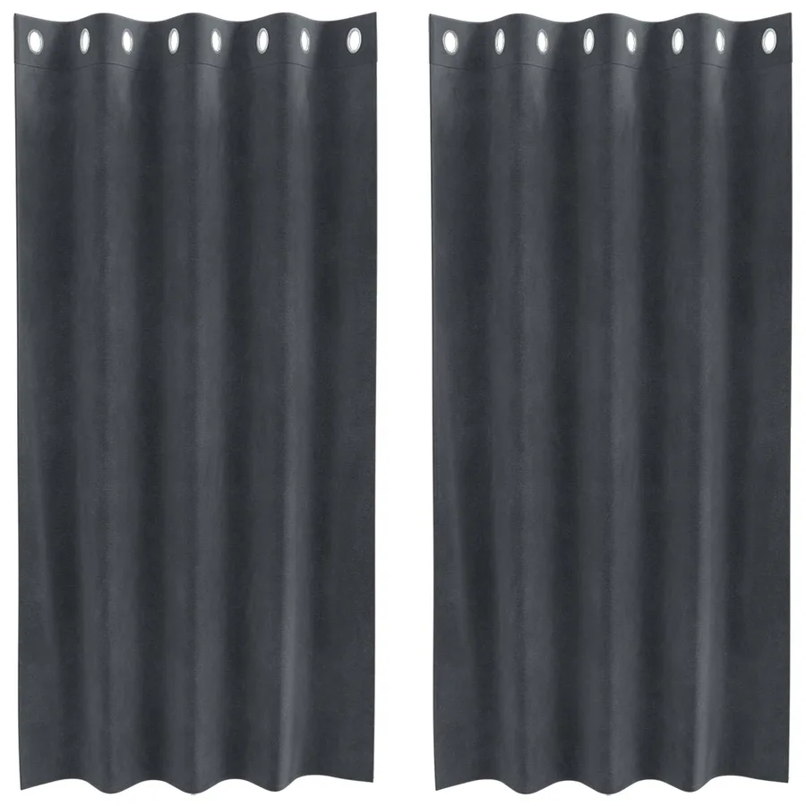 Rideaux occultants 2 pcs Gris clair 140 x 175 cm Velours - 2