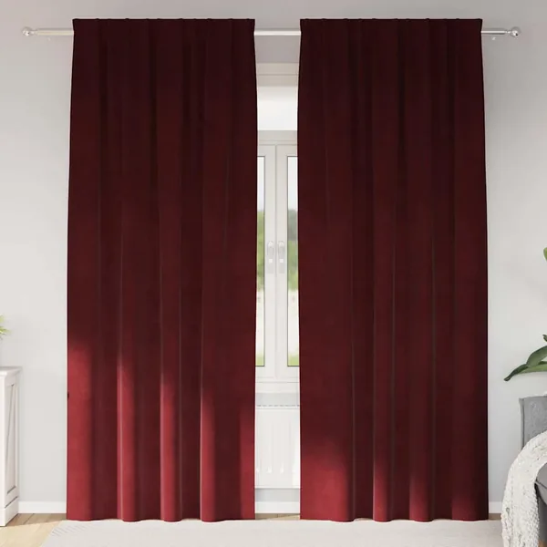 Rideaux occultants 2 pcs Bordeaux 140 x 225 cm Velours