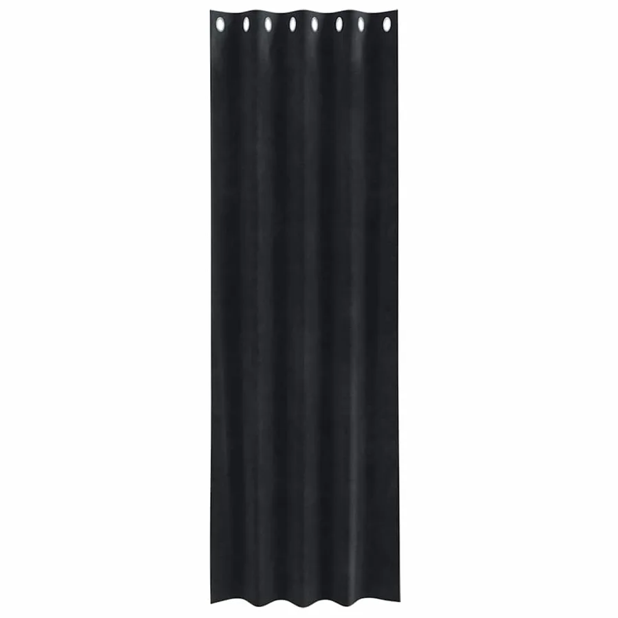 Rideaux occultants 2 pcs Noir 140 x 260 cm Velours - 4
