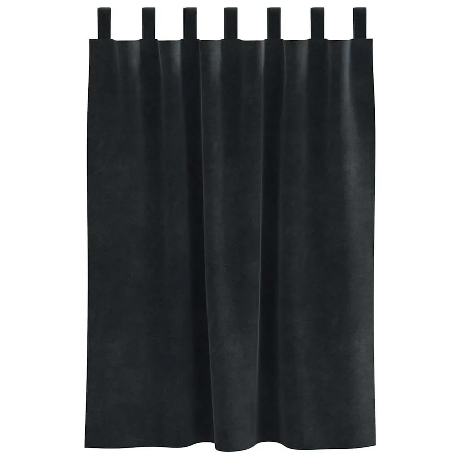 Rideaux occultants 2 pcs Noir 140 x 140 cm Velours - 4