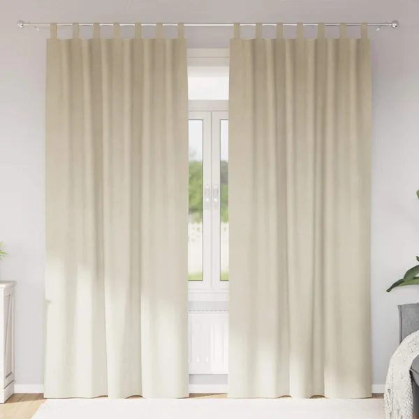 Rideaux occultants 2 pcs Crème 140 x 225 cm Velours