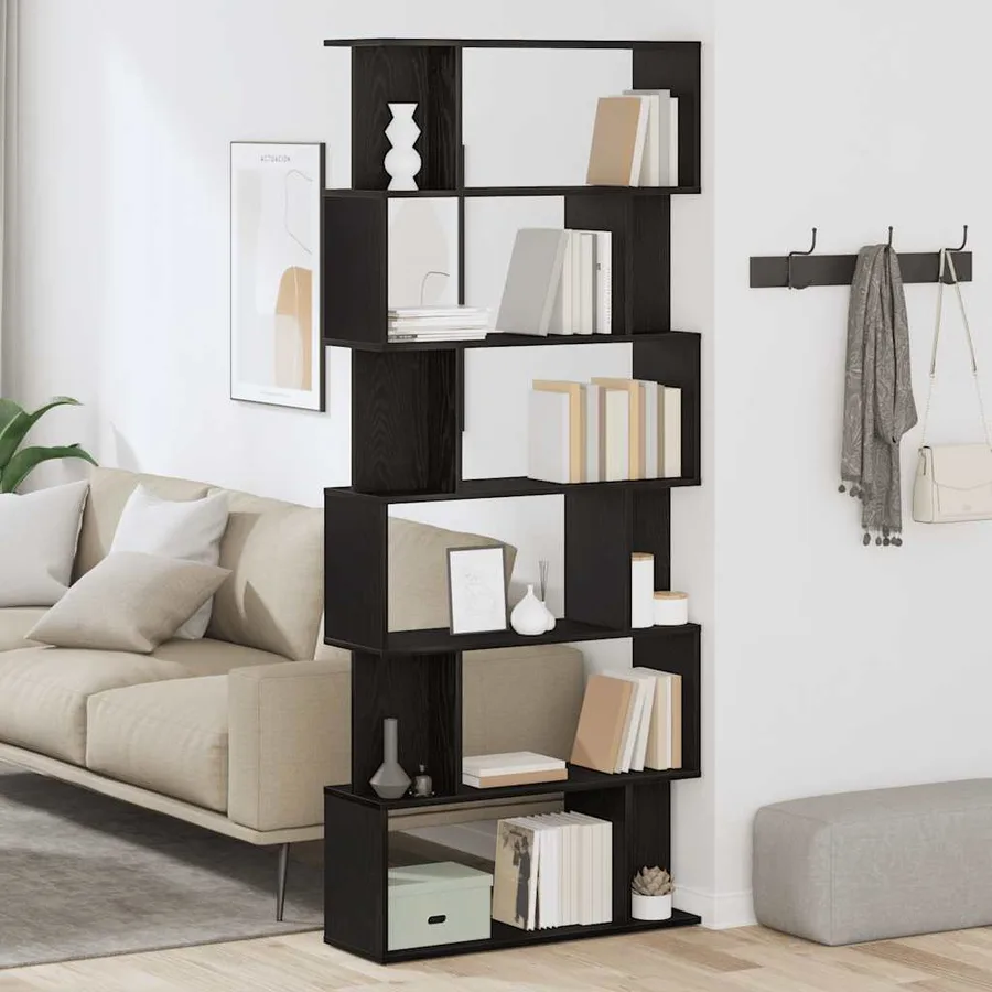 Bibliothèque en chêne noir 80 x 24 x 190,5 cm bois d'ingénierie - 3