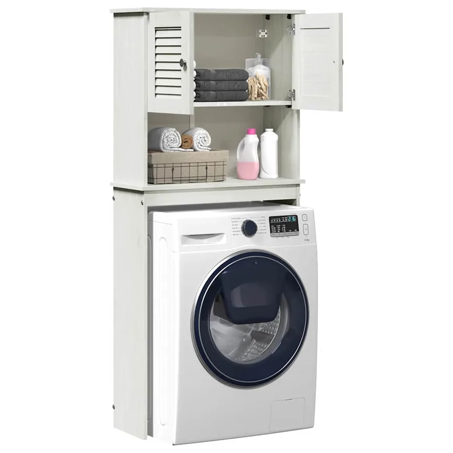 Cabinet pour lave-linge avec porte VIGO Blanc et Blanc Antique - 3