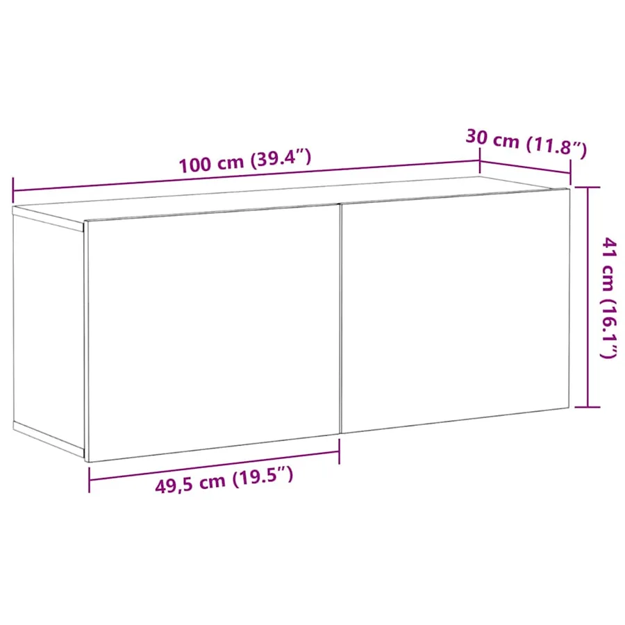 Ensemble meuble TV 100 x 30 x 41 cm Chêne noir - 12