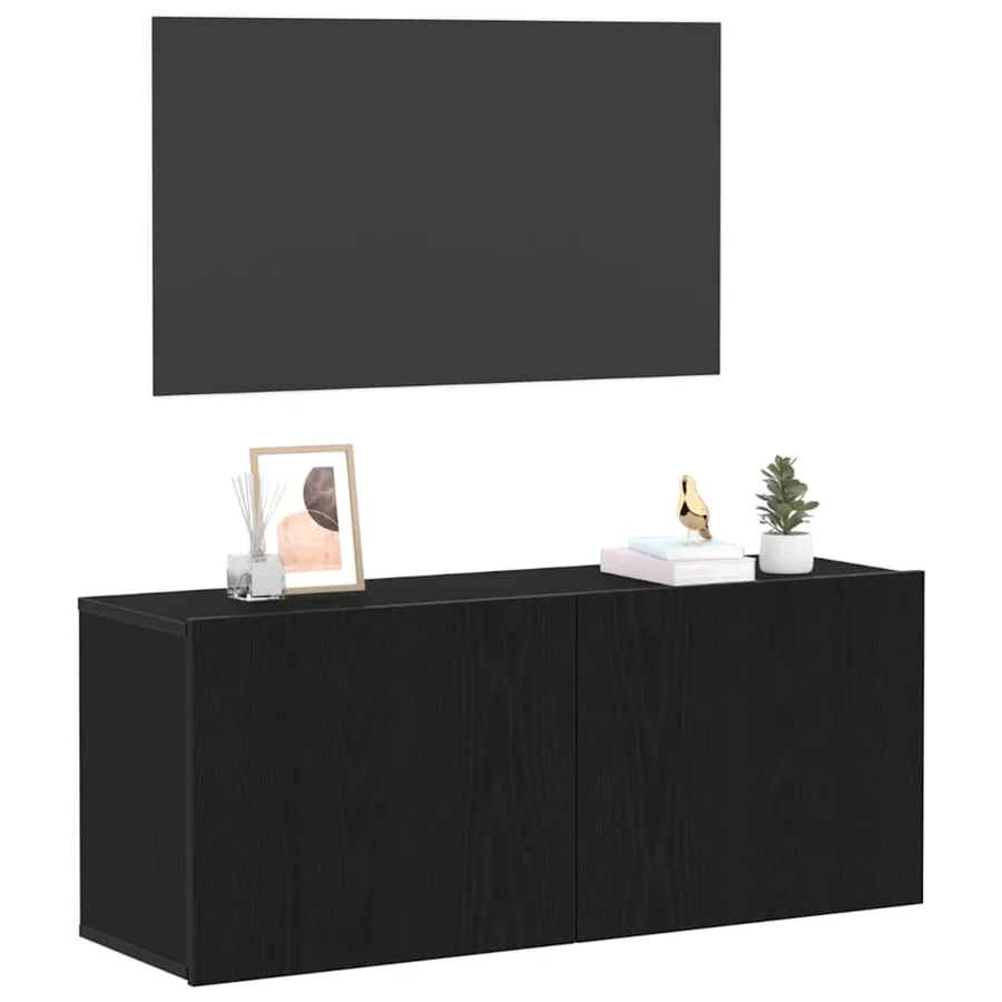 Ensemble meuble TV 100 x 30 x 41 cm Chêne noir - 3