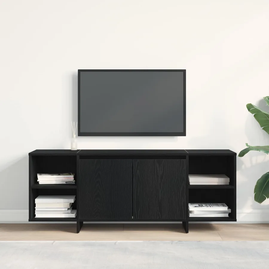 Meuble TV 130 x 35 x 50 cm Chêne noir Bois d'ingénierie