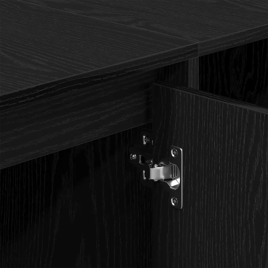 Meuble TV 130 x 35 x 50 cm Chêne noir Bois d'ingénierie - 9