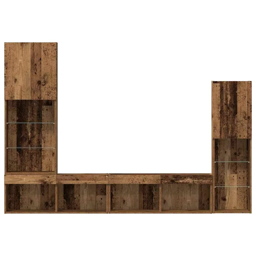 Meuble TV 4 pcs Bois ancien Bois d'ingénierie - 13