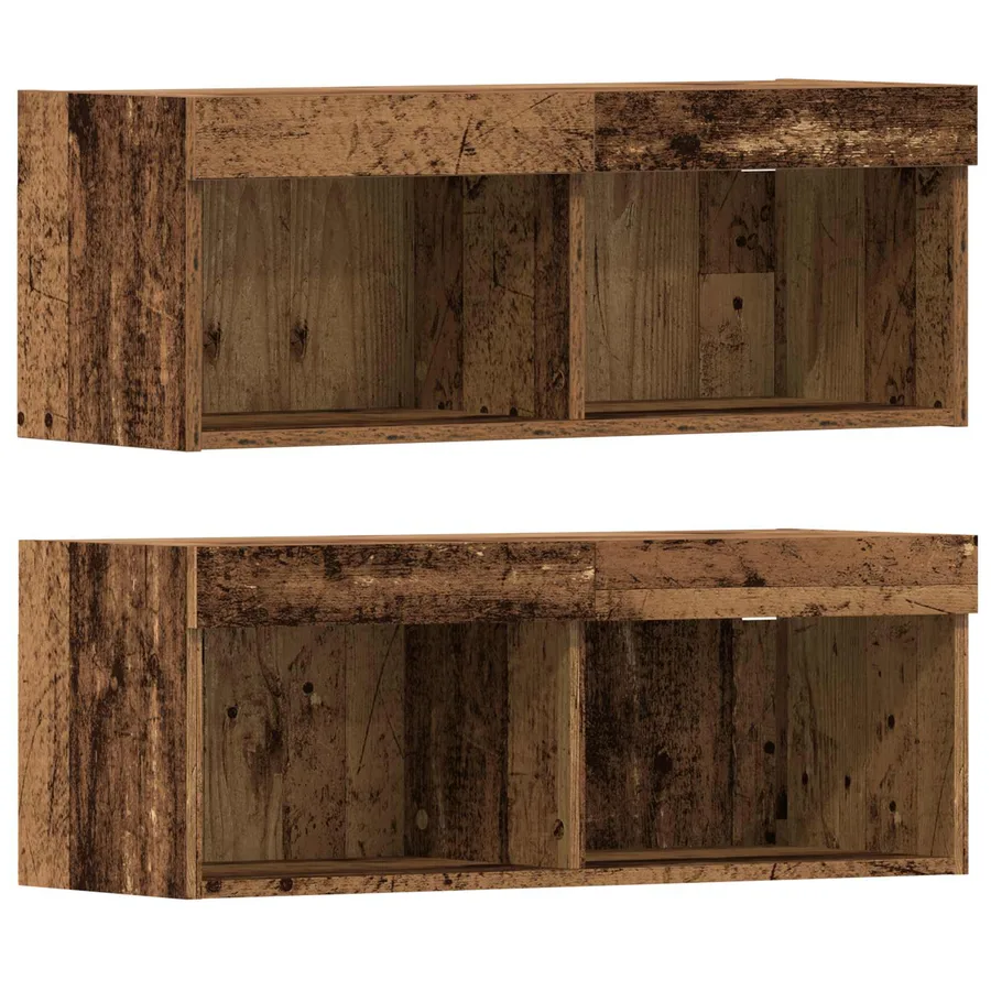 Meuble TV 4 pcs Bois ancien Bois d'ingénierie - 9