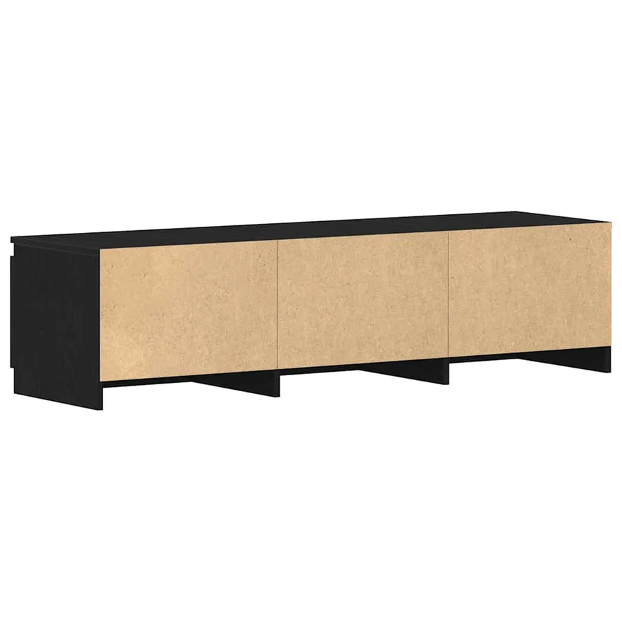 Meuble TV en chêne noir 140x40x36 cm bois d'ingénierie - 8