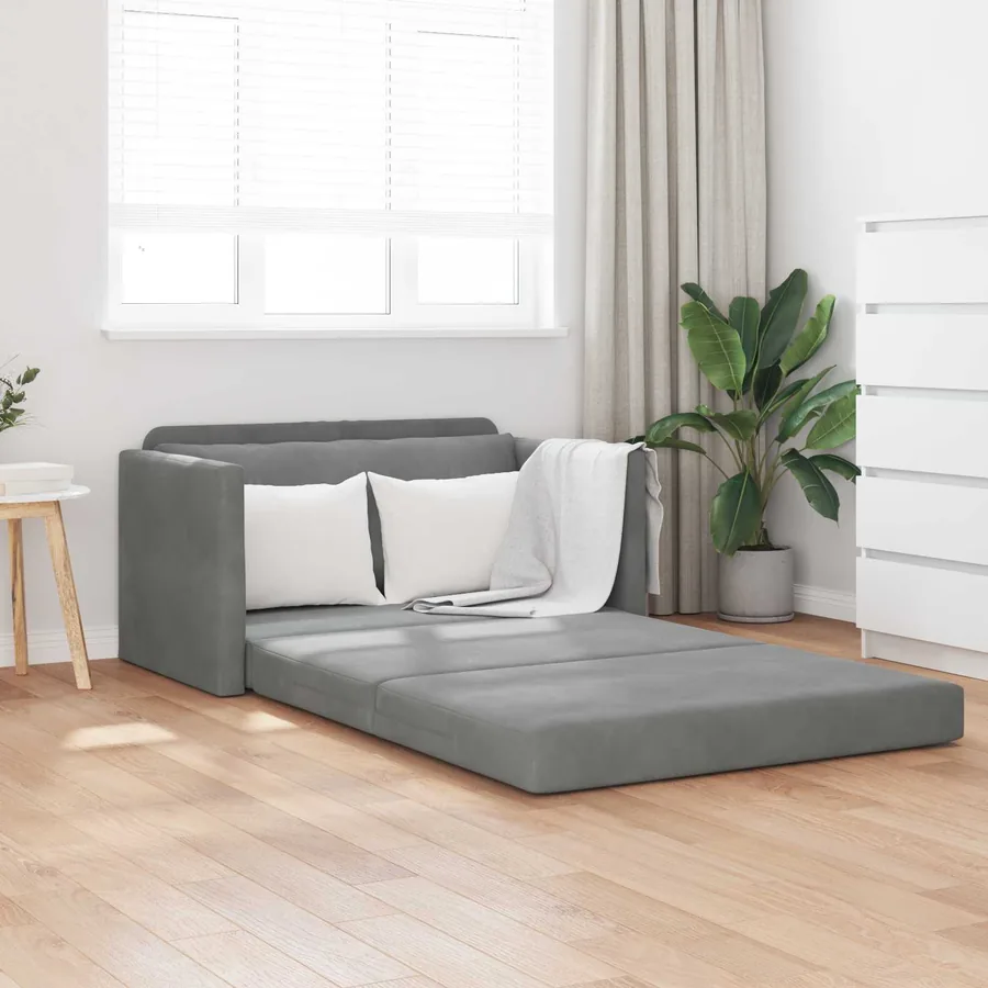 Canapé-Lit Gris foncé 124 x 71 x 78 cm Velours