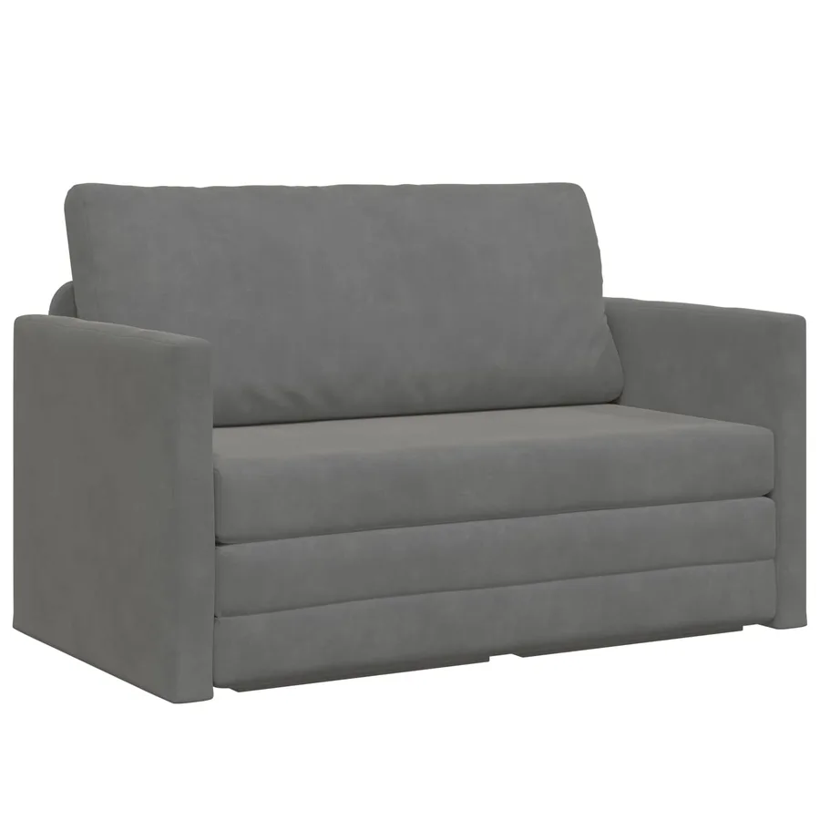 Canapé-Lit Gris foncé 124 x 71 x 78 cm Velours - 2