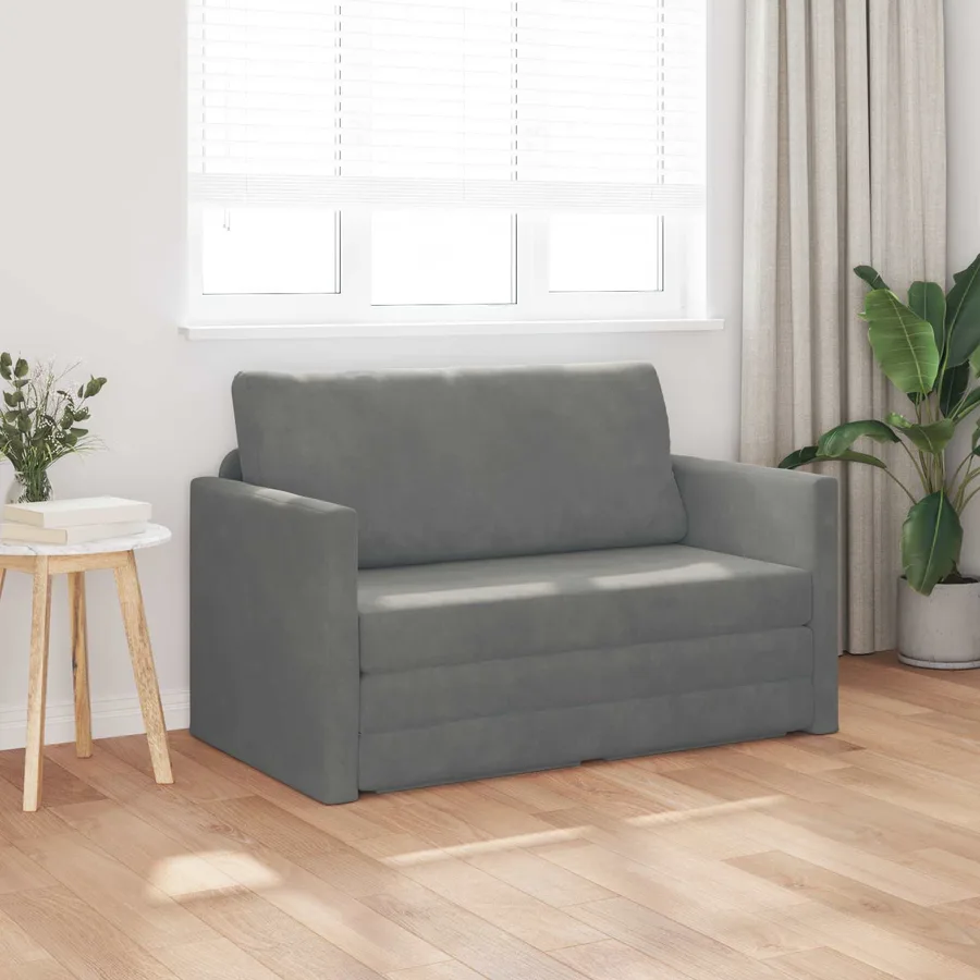 Canapé-Lit Gris foncé 124 x 71 x 78 cm Velours - 3