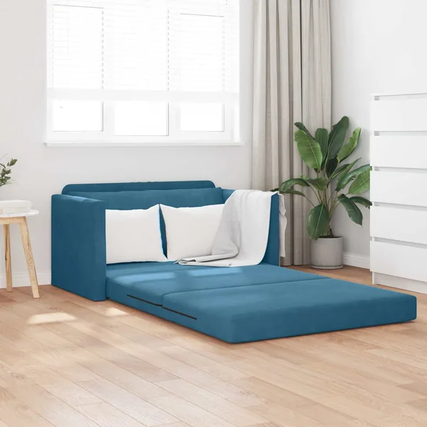 Canapé-Lit Bleu 124 x 71 x 78 cm Velours