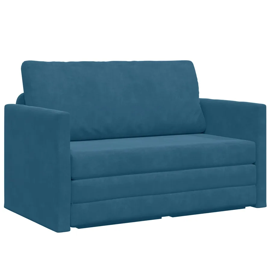 Canapé-Lit Bleu 124 x 71 x 78 cm Velours - 2