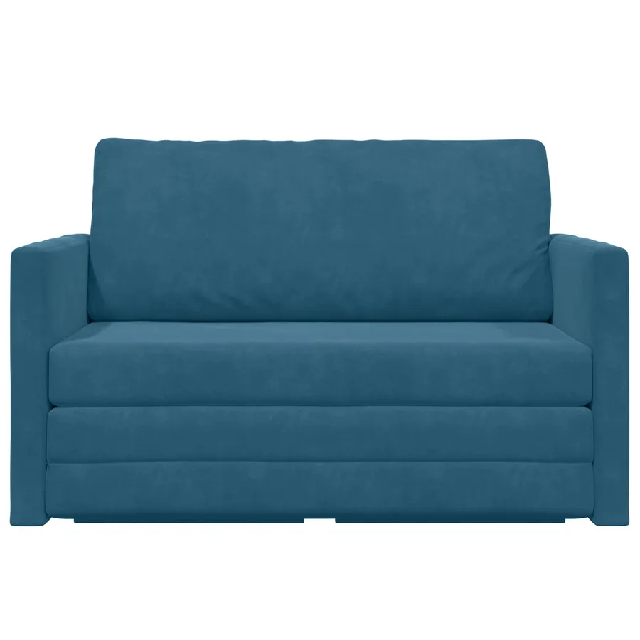 Canapé-Lit Bleu 124 x 71 x 78 cm Velours - 5