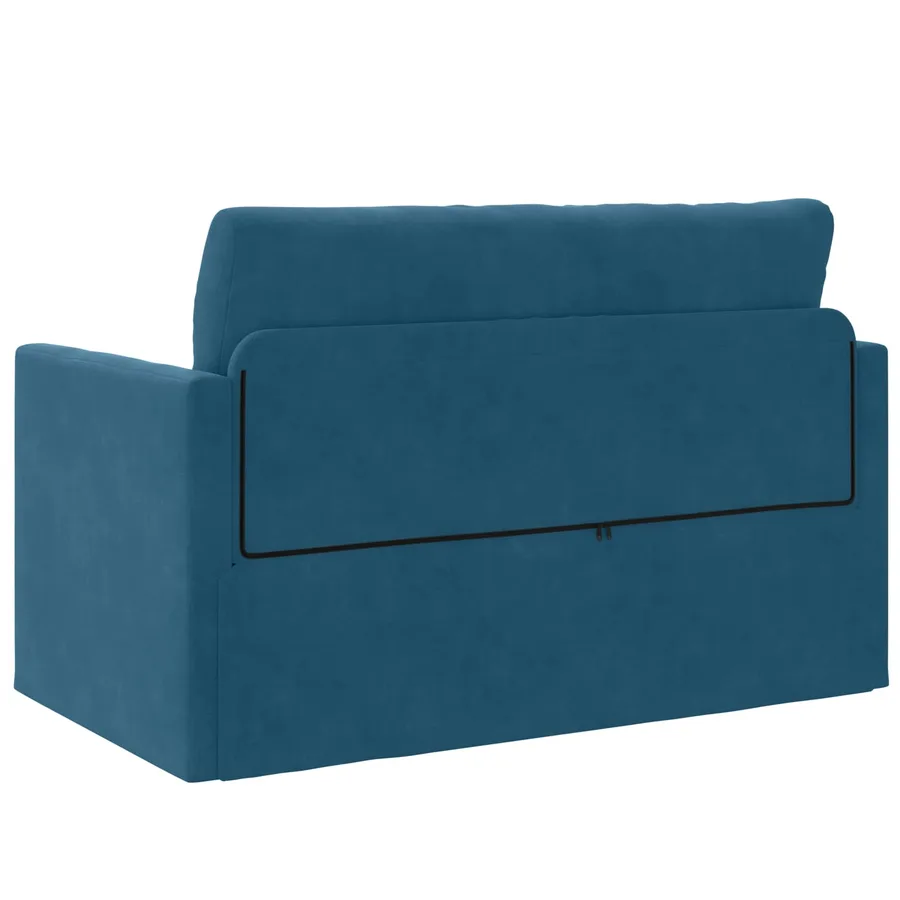 Canapé-Lit Bleu 124 x 71 x 78 cm Velours - 7