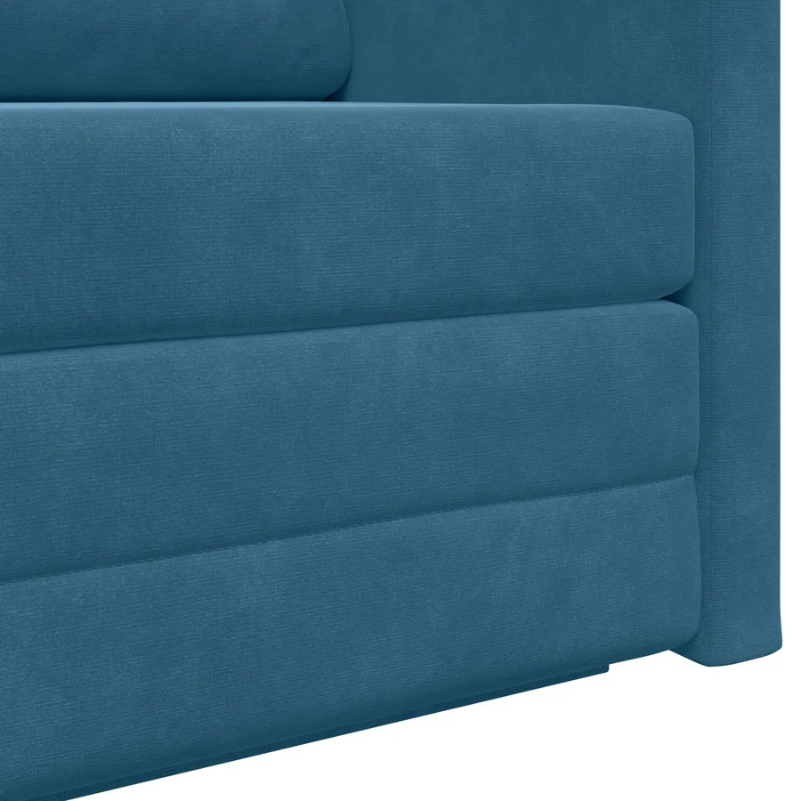 Canapé-Lit Bleu 124 x 71 x 78 cm Velours - 9