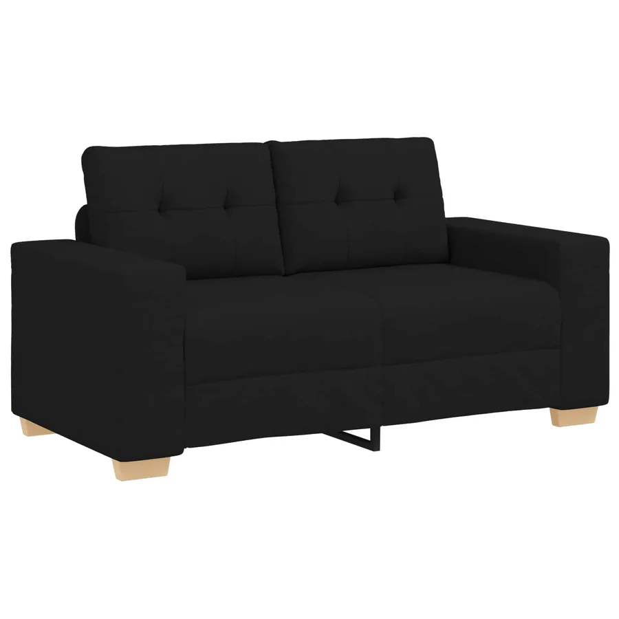 Canapé 3 pcs Noir 221 x 80 x 80 cm Tissu en lin mélangé - 4